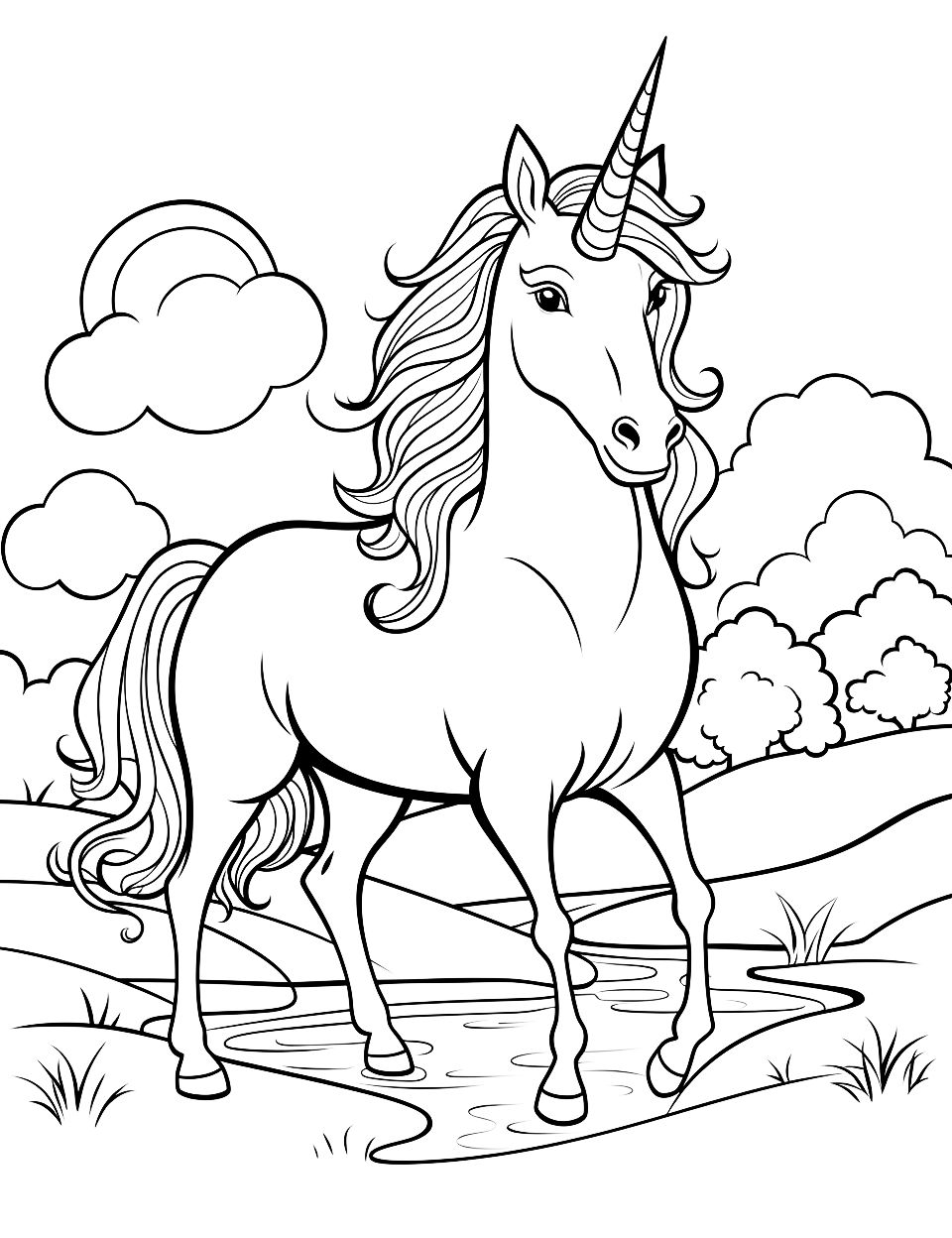 Unicorn Coloring Page6