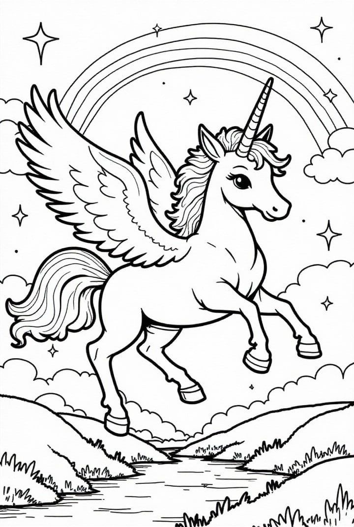 Featured Unicorn Coloring Page2