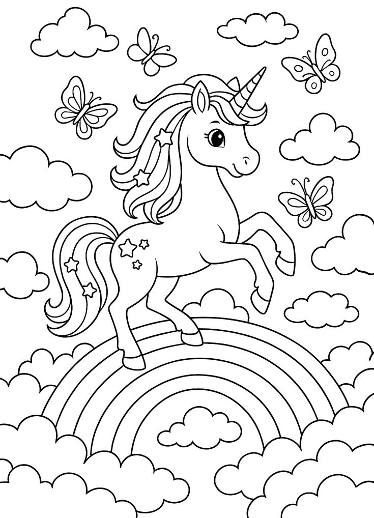 Featured Unicorn Coloring Page4