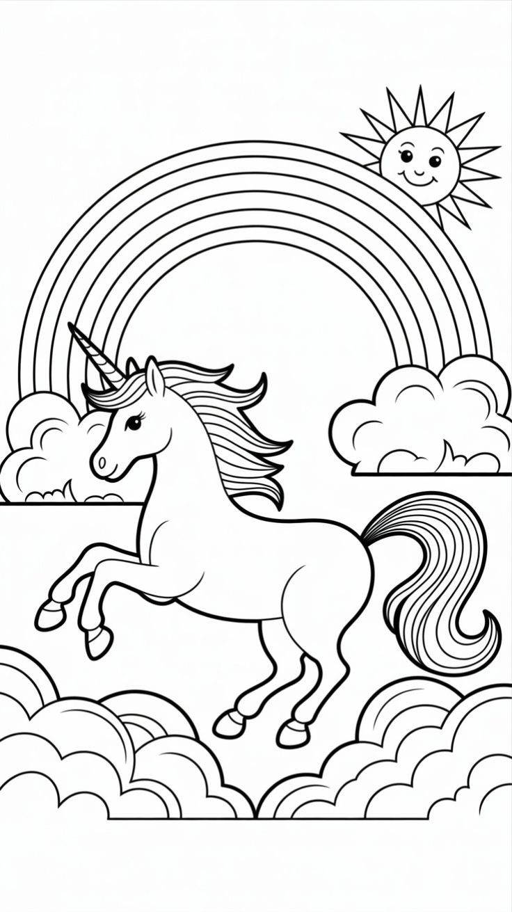 Featured Unicorn Coloring Page7
