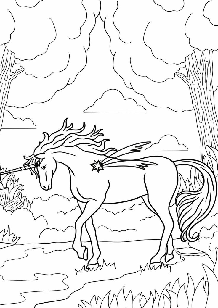 Magical Unicorn Coloring Page2