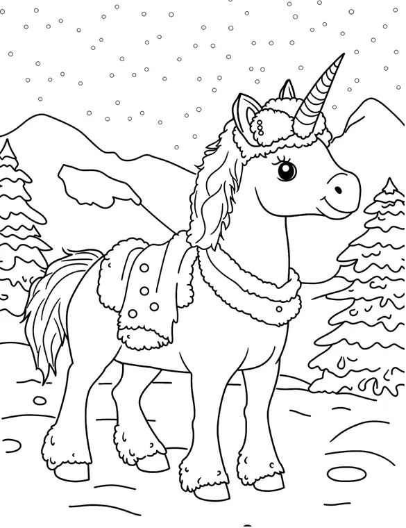 Magical Unicorn Coloring Page3